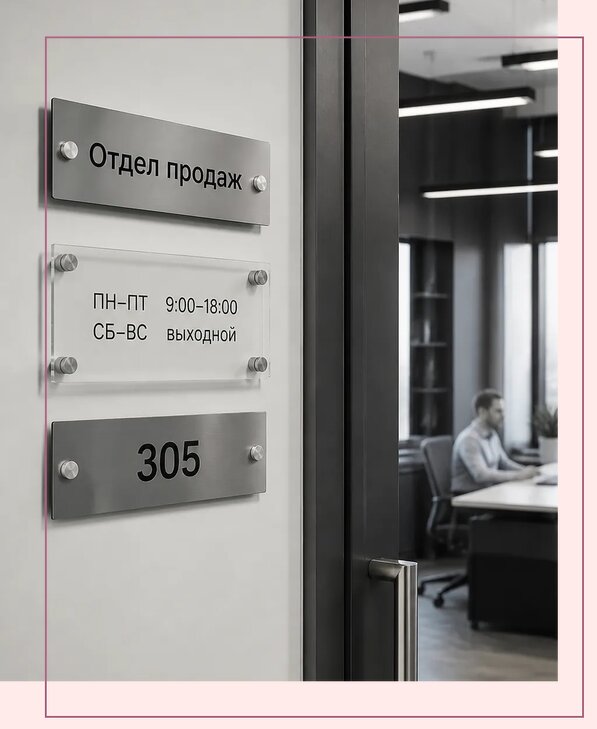 Офисные таблички на дверь в Пыти-Яхах по цене от 4985 р. | Аванза-Пть